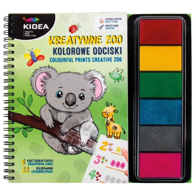 KOLOROWE ODCISKI KREATYWNE ZOO KIDEA