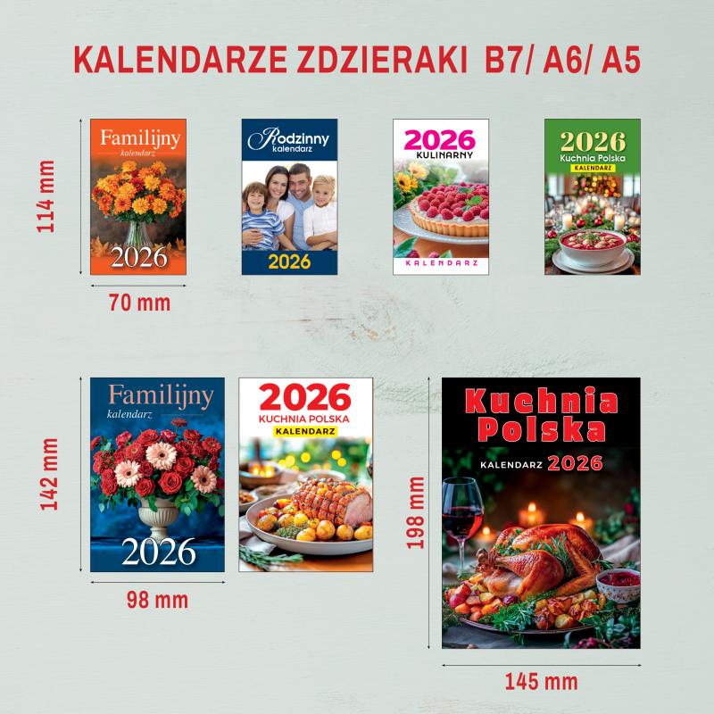 KALENDARZ ZDZIERAK A6 FAMILIJNY AREX