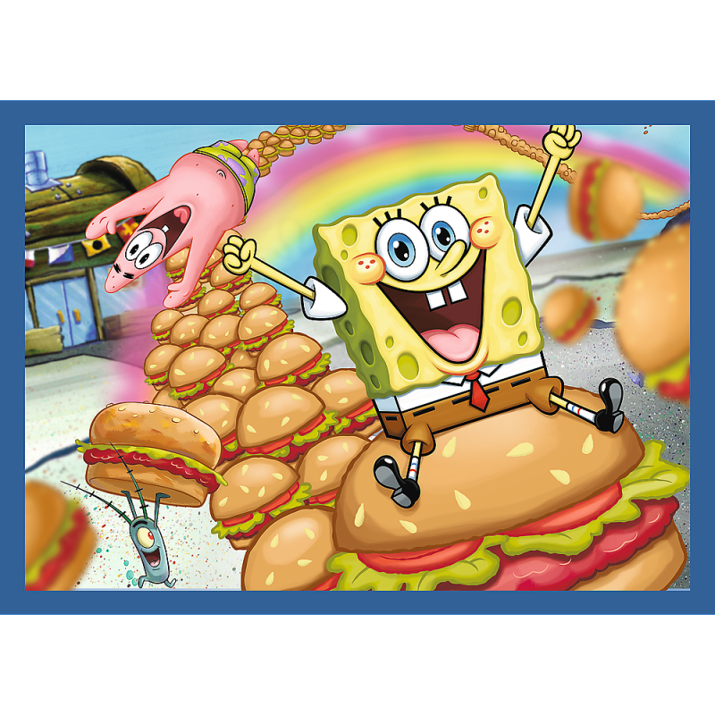 PUZZLE 4W1 TREFL PODWODNE ŻYCIE SPONGEBOBA