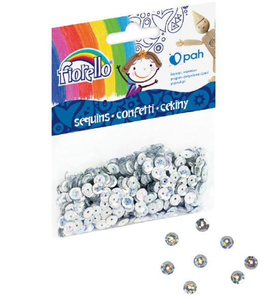 CEKINY CONFETTI GR-C14-6S KÓŁKO SREBRNE Fiorello