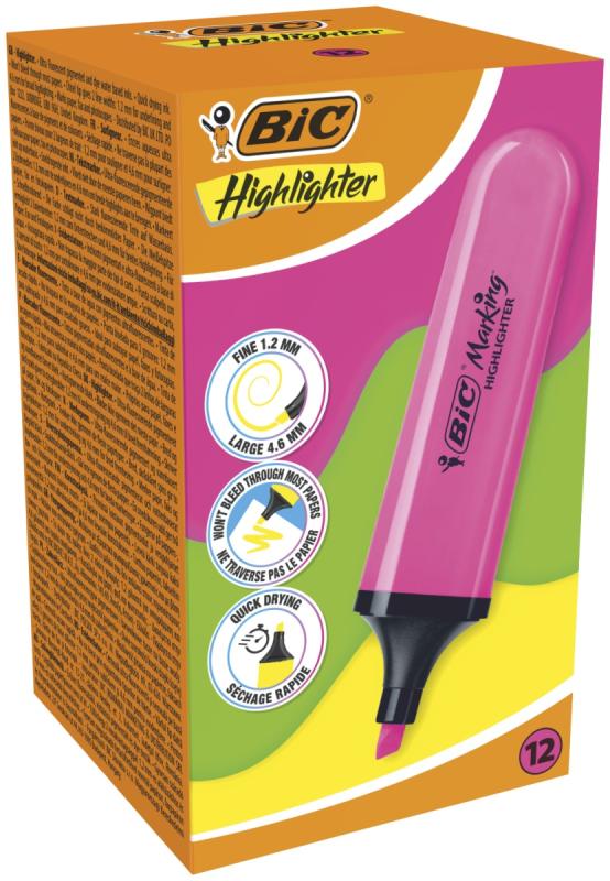 ZAKREŚLACZ BIC HIGHLIGHTER FLAT RÓŻOWY NEON