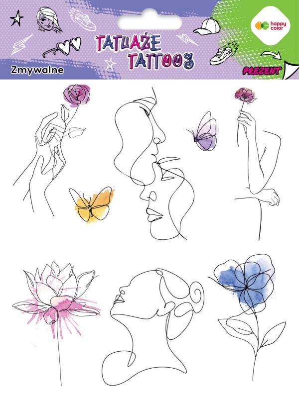 TATUAŻE NA PRZEDMIOT ZMYWALNE LINEART+AQUARELLA 150X200MM GDD