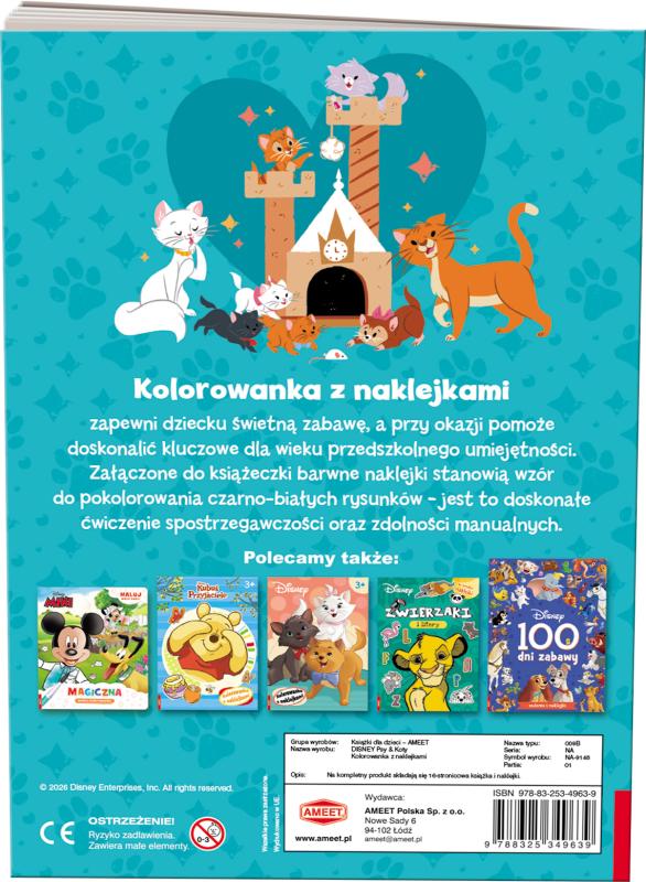 KSIĄŻECZKA PSY & KOTY. KOLOROWANKA Z NAKLEJKAMI