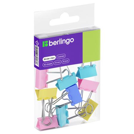 KLIPY BIUROWE DO PAPIERU 19MM A/10 PASTELOWE KOLORY BERLINGO