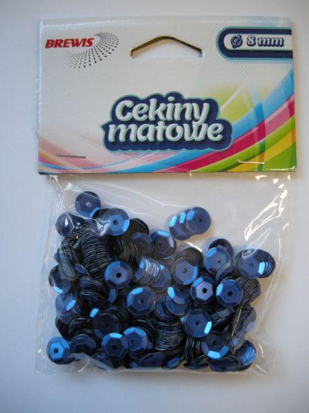 CEKINY MATOWE 8MM M80 NIEBIESKIE