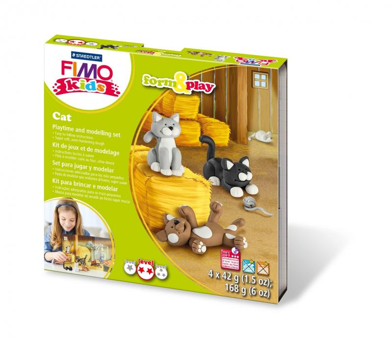 ZESTAW FIMO KIDS FORM&PLAY 4X42G KOTY