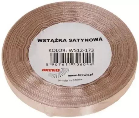 WSTĄŻKA SATYNOWA 6MM/32M 173 MIGDAŁOWY