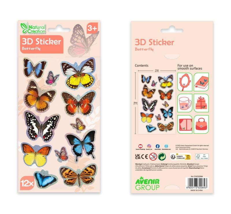 NAKLEJKI 3D MOTYL
