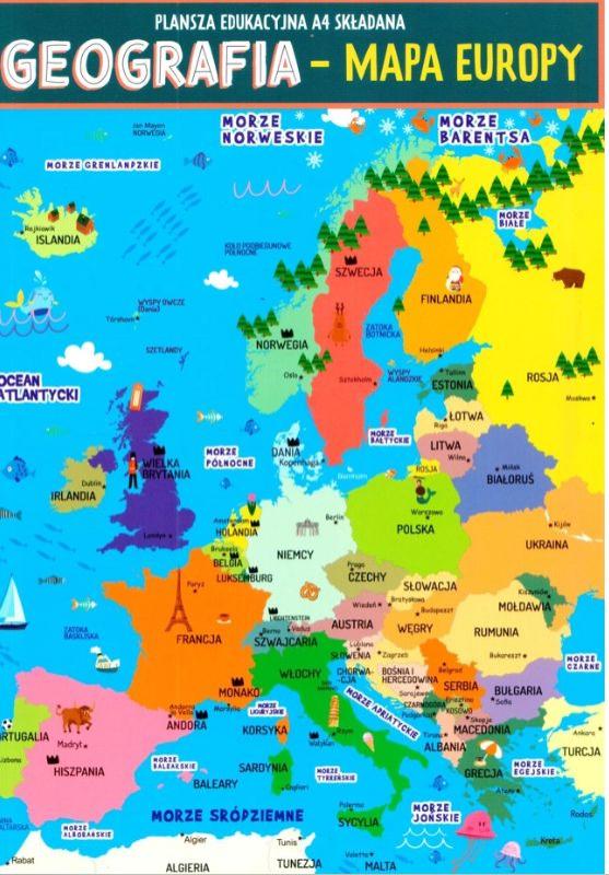 KARTA EDUKACYJNA 4 STRONY GEOGRAFIA - EUROPA