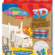 PUZZLE KIDS CREATIVE DREWNIANE 3D COLORINO DISPLAY MIX 4 wzorów (Fire