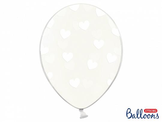 BALONY SERDUSZKA CLEAR Z BIAŁ. NADR 30CM