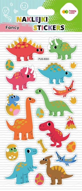 NAKLEJKI 3D FANCY - DINO FRIENDS, 90x210 mm, Happy Color