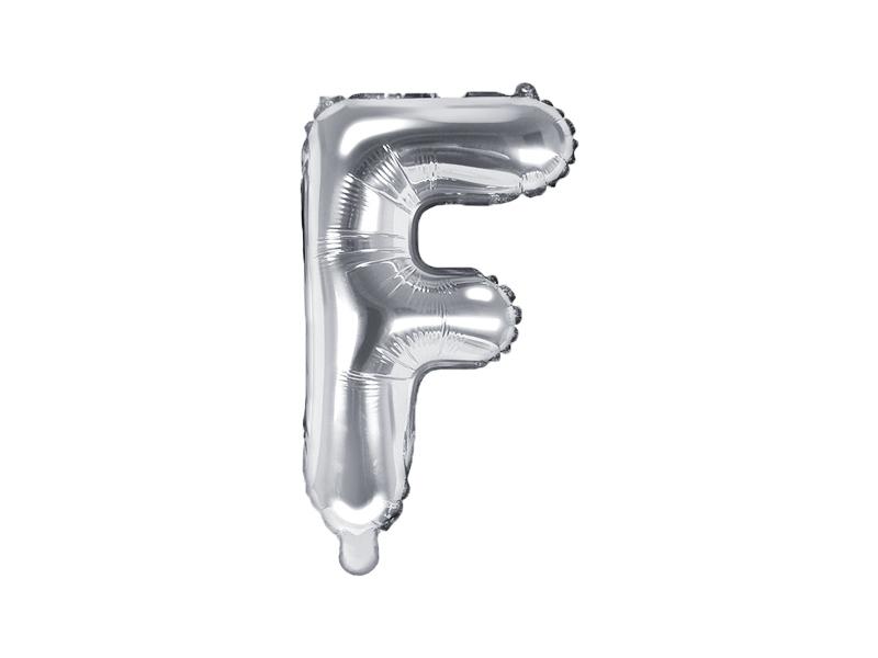 BALON FOLIOWY LITERA F 35CM SREBRNY