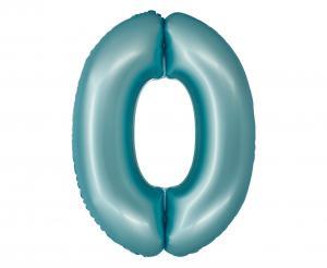 BALON FOLIOWY SMART CYFRA 0 JASNONIEBIESKA MAT 76CM