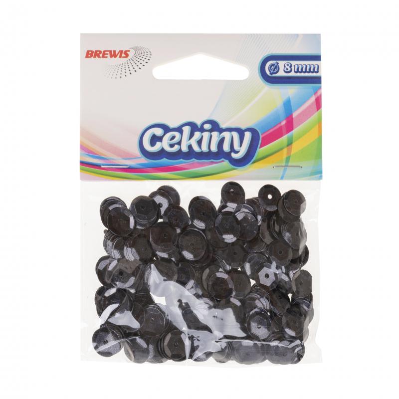 CEKINY HOLOGRAMOWE 8MM CZARNE BREWIS