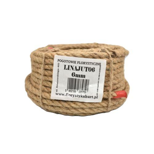 Lina jutowa skręcana naturalna śr. 6mm/20mb