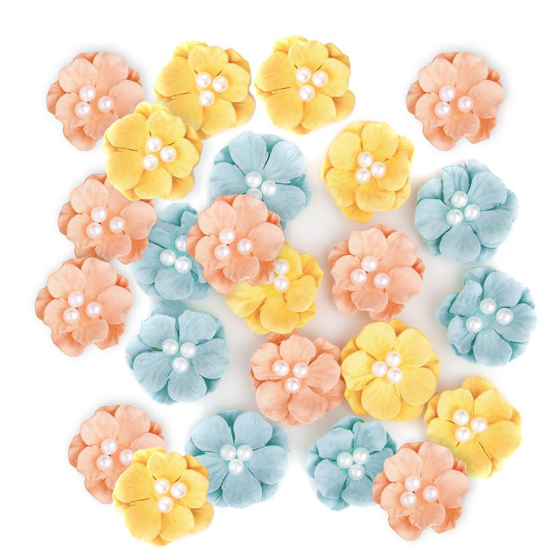 KWIATY PAPIEROWE 24SZT PASTEL