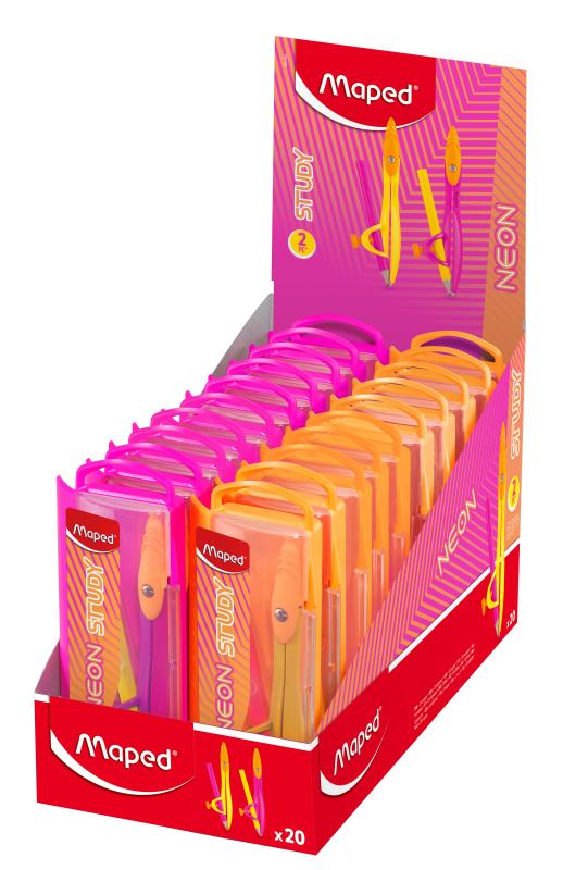 CYRKIEL STUDY NEON + OŁÓWEK PUDEŁKO