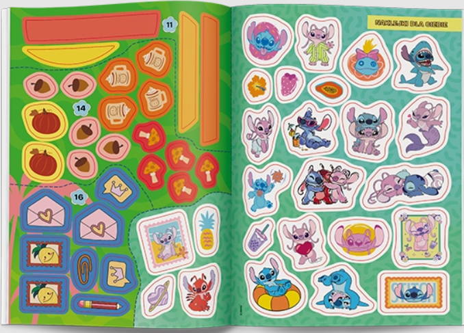 KSIĄŻECZKA DISNEY STITCH.100 BROKATOWYCH NAKLEJEK