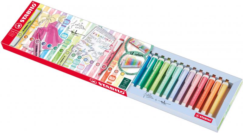 ZAKREŚLACZ STABILO 18 SZT PASTEL, PODSTAWKA NA BIURKO