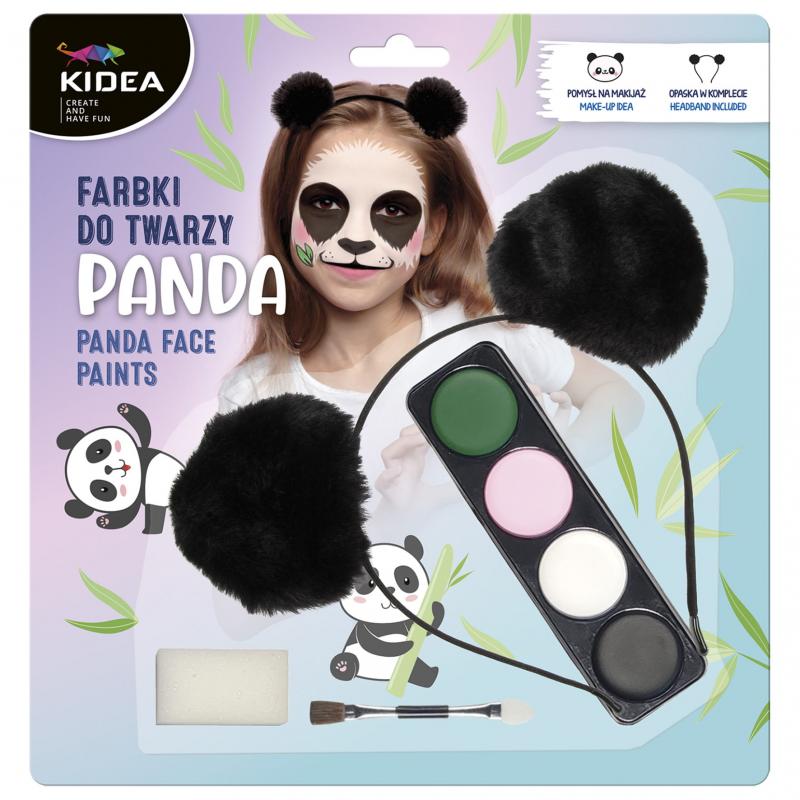 FARBKI DO TWARZY ZESTAW Z OPASKĄ PANDA KIDEA