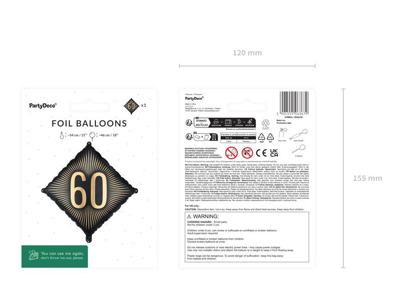 BALON FOLIOWY 60 46X46CM MIX