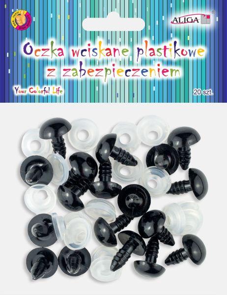 OCZY WCISKANE PLASTIKOWE MT-3584 Z ZABEZPIECZENIEM 12MM A'20