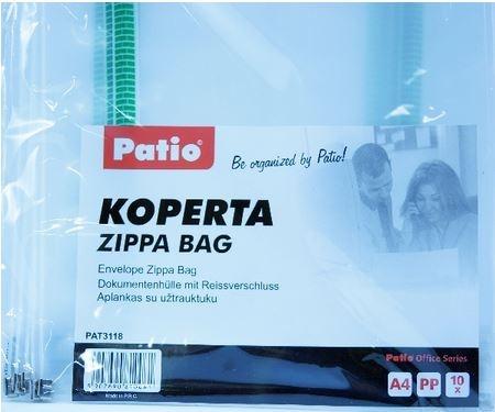 KOPERTA ZIPPA BAG A4 BEZBARWNA (ZAMEK STRUNOWY/PRZESTRZENNA, IDENTYFIKATOR