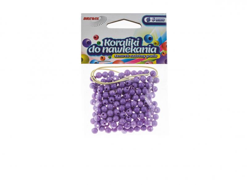 KORALIKI DO NAWLEKANIA 6MM FIOLETOWY BREWIS
