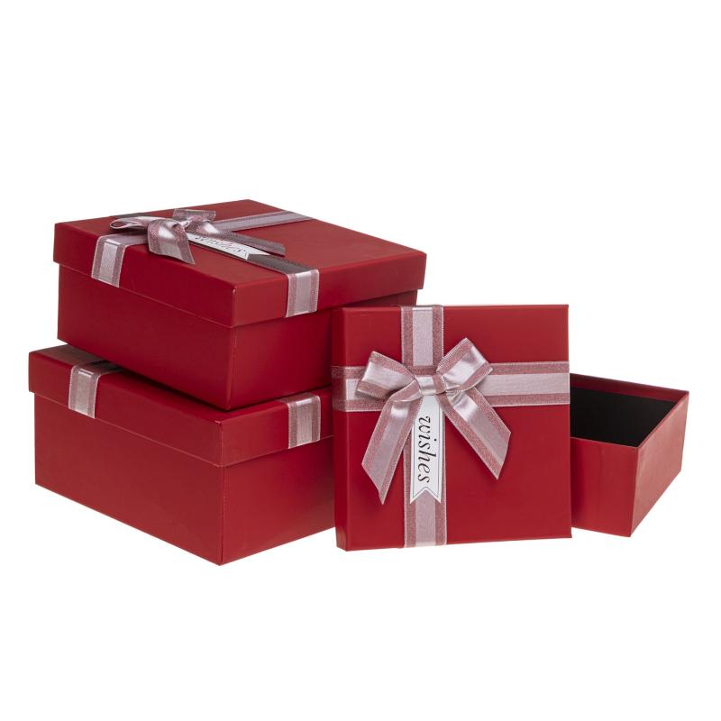 ZESTAW PUDEŁEK PUG-24249-KW RED SET 3 PCS