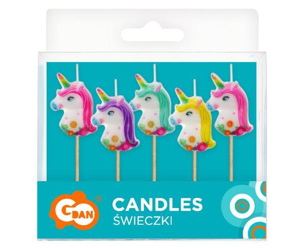 ŚWIECZKI PIKERY JEDNOROŻCE KOLOROWE A5