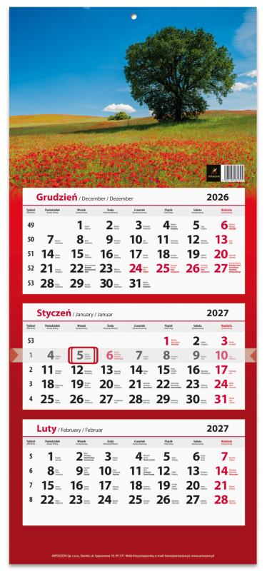 KALENDARZ TRÓJDZIELNY 2027