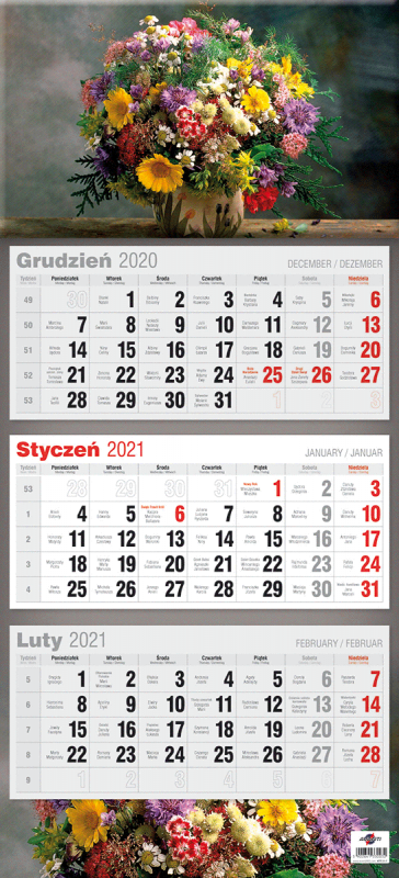 KALENDARZ TRÓJDZIELNY PŁASKI 2027