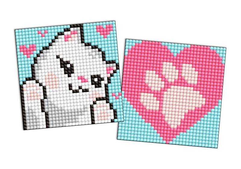 ZESTAW DO MOZAIKI DIAMENTOWEJ KIDS NA SAMOPRZYLEPNEJ PODSTAWIE BIAŁE ŁAPY 9X9CM