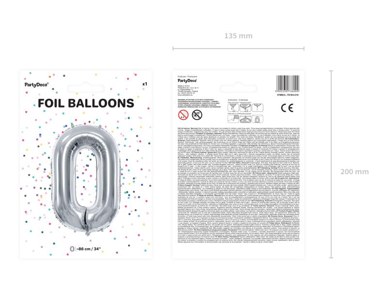 BALON FOLIOWY 0 86CM SREBRNY