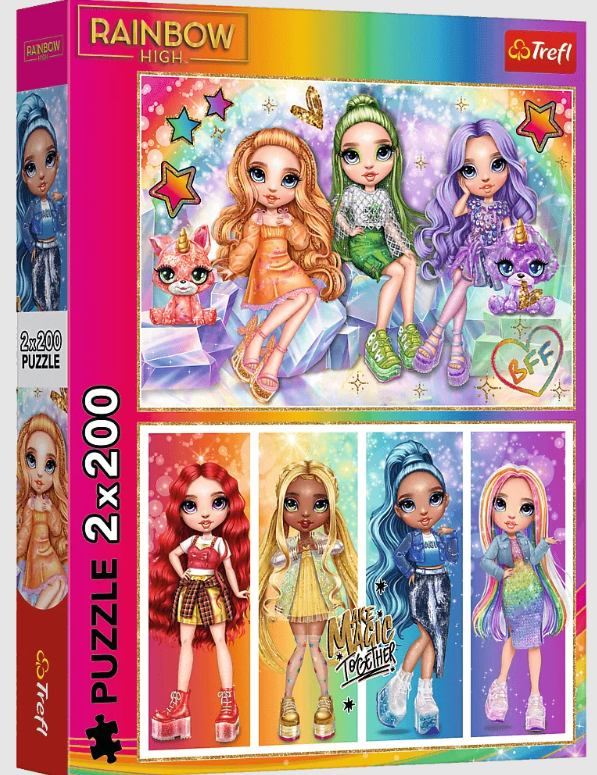 PUZZLE 2X200 TREFL TĘCZOWE LALKI