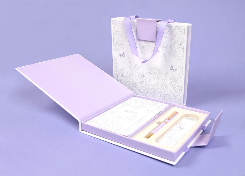 ZESTAW DŁUGOPIS + NOTES + ETUI PREMIUM FIOLETOWY