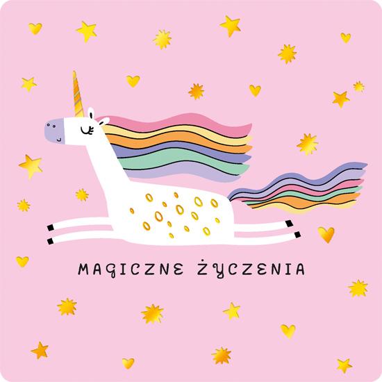 KARTKA JEDNOSTRONNA JEDNOROŻEC W LOCIE
