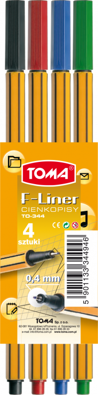 CIENKOPIS TOMA F-LINER 0,4MM 4KOL.