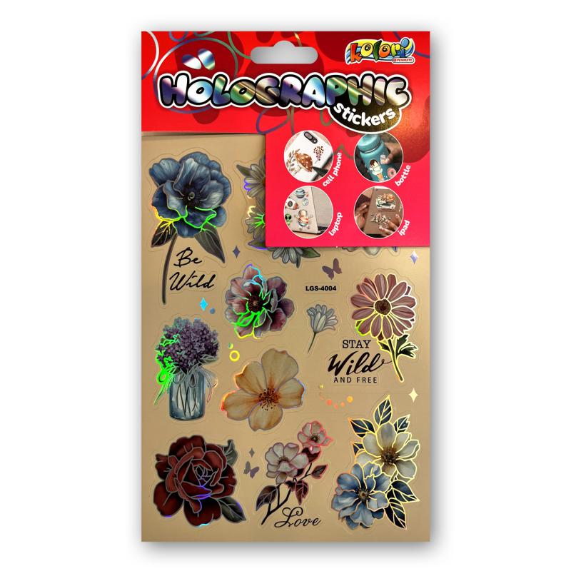 NAKLEJKI HOLOGRAPHIC LGS-4004 FLOWERS PENMATE KOLORI