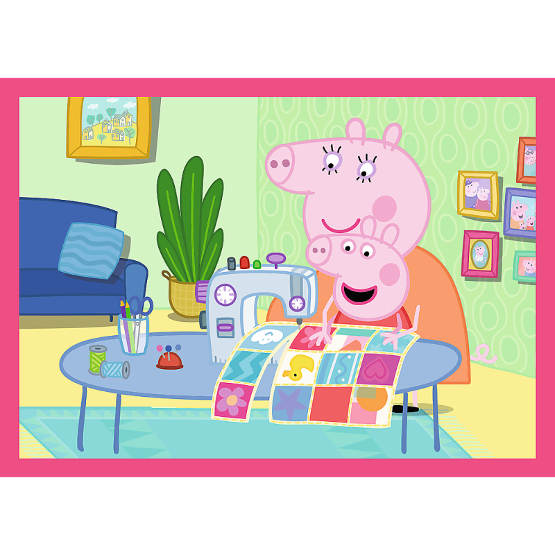 PUZZLE 4W1 TREFL PEPPA UWIELBIA PRZYGODY