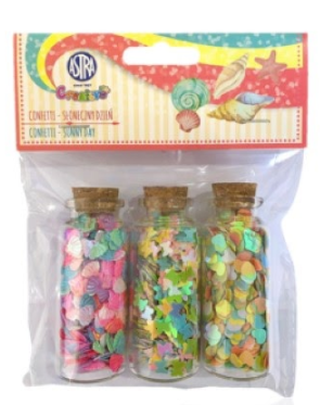 CONFETTI 3X10G BUTELECZKI SZKLANE - SŁONECZNY DZIEŃ