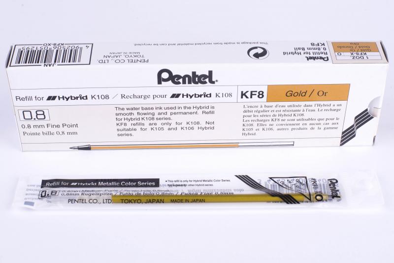 WKŁAD PENTEL KF8 ZŁOTY OP 12SZT