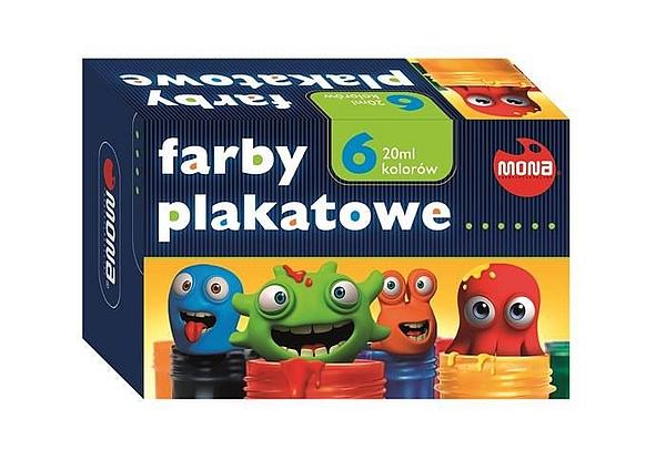 FARBY PLAKATOWE EKONOMICZNE 6 kol. 20ml MONA