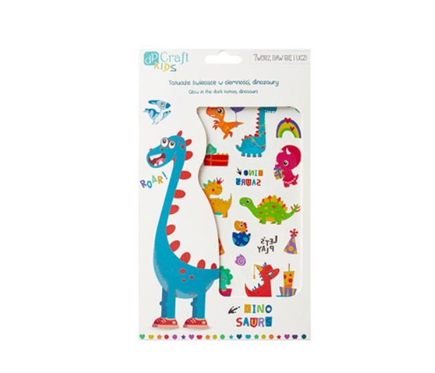 TATUAŻE NA PRZEDMIOT ŚWIECĄCE W CIEMNOŚCI DINOZAURY