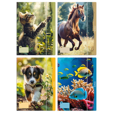 TECZKA Z GUMKĄ A4 HERLITZ ANIMALS