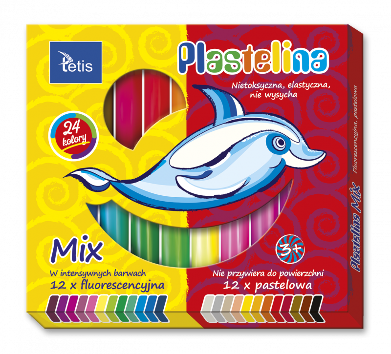 PLASTELINA 24 KOL 15G TETIS