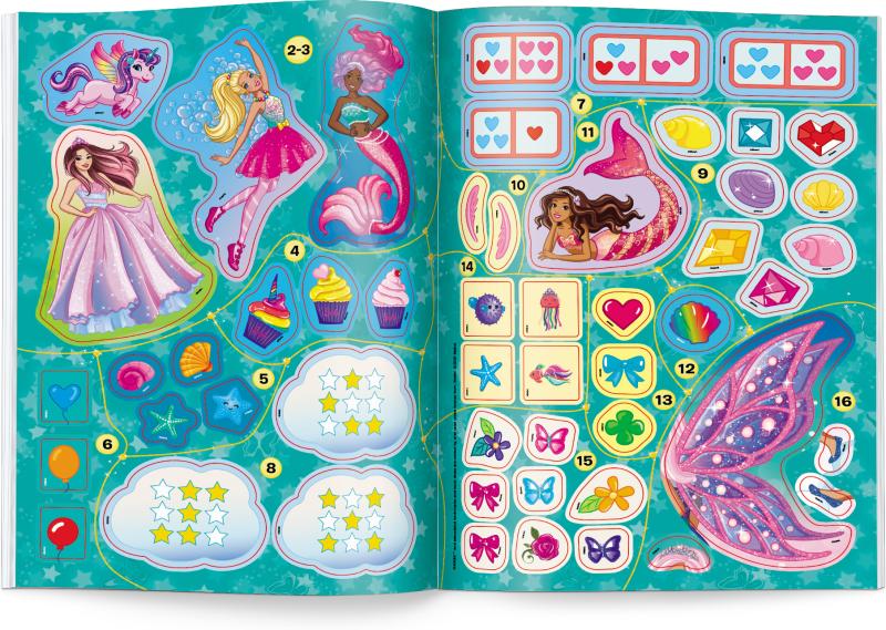 Mattel Barbie Dreamtopia. 100 brokatowych naklejek