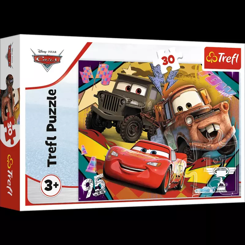 PUZZLE 30 TREFL ROZPĘDZONE POJAZDY CARS 3