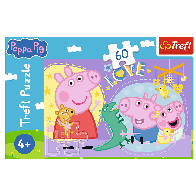 PUZZLE 60 TREFL SZCZĘŚLIWA ŚWINKA PEPPA